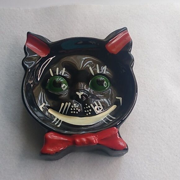 Vintage Cat Redware Anthropomorphic Ash Tray Cottagecore, Kitch - Picture 1 of 5